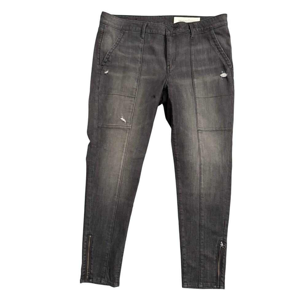 Treasure & Bond Black Ankle Zip Skinny Jeans Women’s Size 32